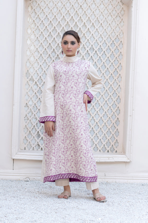 2PC Stitched | Embroidered Khaddar Suit