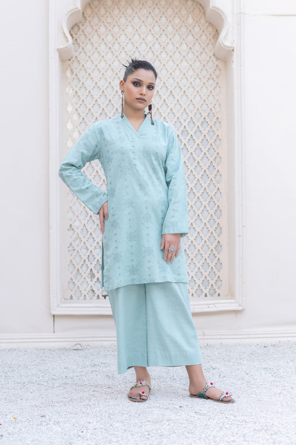 2PC Stitched | Embroidered Khaddar Suit