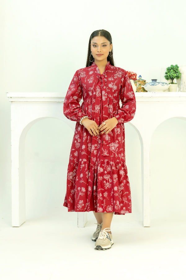 1 PC Stitched | Paste Printed Khaddar Frock