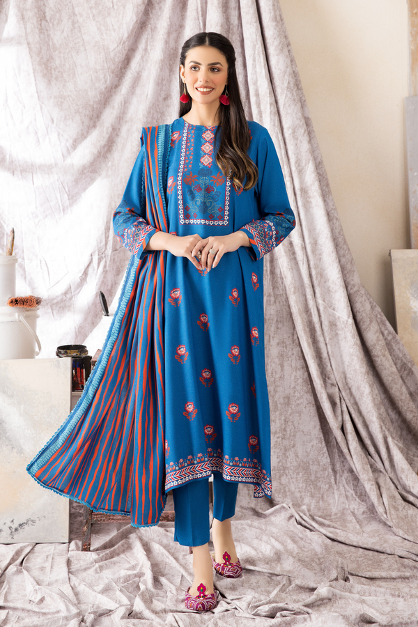 2 PC Unstitched | Printed Karandi Shirt + Dupatta