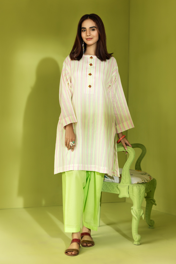 2 PC Stitched | Jacquard Shirt + Shalwar